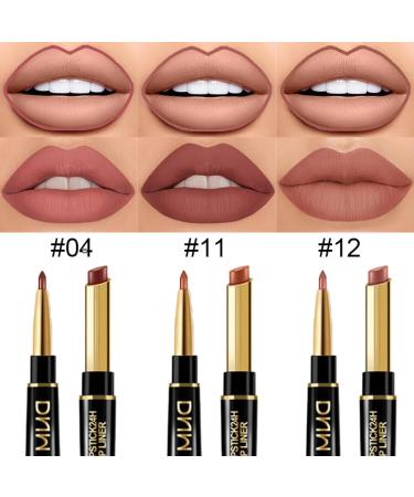 3Pcs Chestnut Nude Brown Matte Lip Liner & Lipstick Set - Long Lasting Waterproof Smudge Proof - DNM Antique Rose Magic Lipstick Combo for Women - Buy Online on GoSupps.com