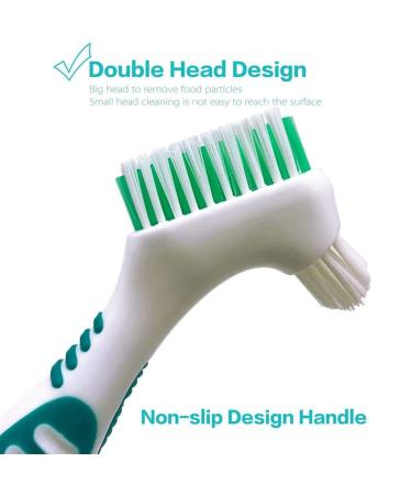 LyqniHob 2-Piece Prosthetic Toothbrush Set - Double Bristle Head for Dentures & Teeth Care | Ergonomic Design & Multi-Layer Bristles - Buy Online on GoSupps.com