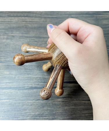 Ultimate 5-Claw Head & Belly Massage Device - Wooden Meridian Scratcher for Relaxation | International Shipping Available - Buy Online on GoSupps.com