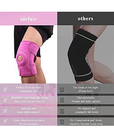 Women's Knee Support Brace with Adjustable Compression Sleeves - Ideal for Ligament Damage, Arthritis Relief, Meniscus Tear, Running & Walking - Rose, XS-M (11-15 inches) - Buy Online on GoSupps.com