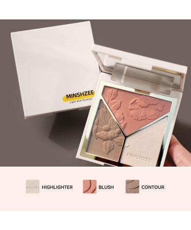 3-in-1 Highlighter, Contour & Blush Makeup Palette Set - Matte Shimmer Glow Illuminator Powder for Face Contouring and Silky Bronzer Effect - Compact and Brilliant Finish - 2 Pack with Brush - Buy Online on GoSupps.com