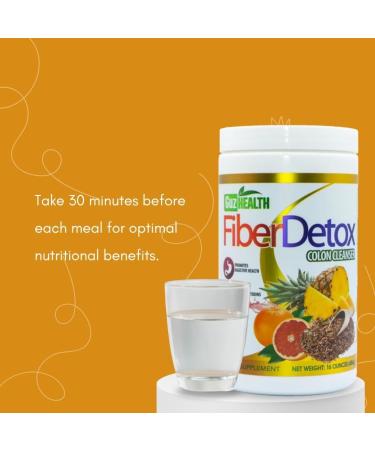 GuzHealth Colon Cleanser Fiber Detox Eliminate Toxins Constipation Relief Improve Digestion - Fiber Powder 30 Day Supply Includes Measuring Scoop - Buy Online on GoSupps.com