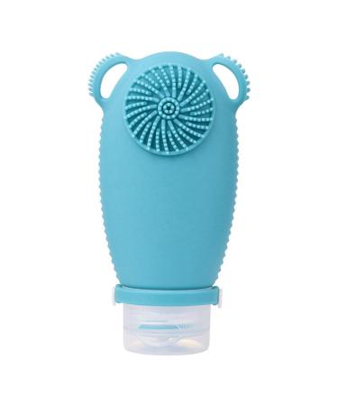 Sweetness Portable Silicone Travel Shampoo Lotion Bottle with Facial Cleansing Brush B