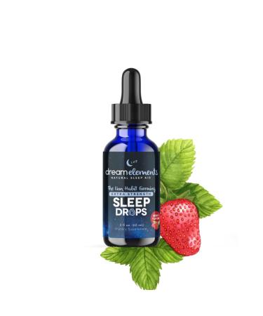 Dream Elements Liquid Sleep Drops Extra Strength Natural Sleep Aid with Melatonin L-Theanine Valerian and Magnesium Fast-Acting Non-Habit Forming Berry Flavor 2oz