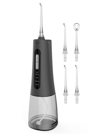 Water Flosser for Teeth Portable Dental Flossers with 4 Modes 300ML Rechargeable Travel Cleaner for Home & Travel Black