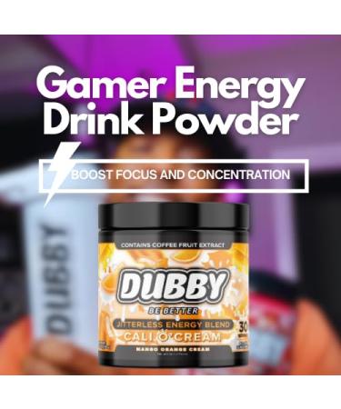 Dubby Gamer Energy Drink Powder - Sugar Free Jitter-Free Nootropics Mango Orange Cream Flavor 30 Servings - Boost Your Gaming Performance - Buy Online on GoSupps.com