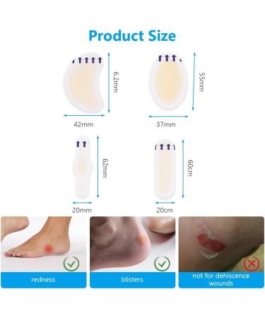 ACWOO Blister Plasters 16PCS - Invisible Hydrocolloid Gel Bandages for Feet, Toes, Fingers and Heels - Waterproof Blister Cushion Pad - Buy Online on GoSupps.com