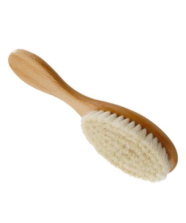 GLEAVI 1pc Natural Hair Brush Boys Bath Set Infant Hair Brush Baby Comb Wooden Baby Hair Brush Soft Bristle Baby Brush Hairbrush Massage Brush Bath Brush Shower Comb Wool Brush Bath Brush 18X5CM White