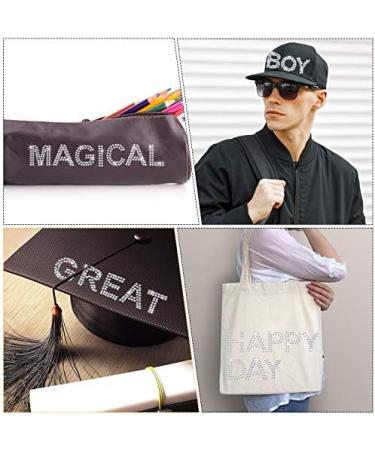 136-Piece Rhinestone Letters Iron Stick-On Sticker Set - Silver Bling Alphabet Gemstone Border Sticker for Clothing Decor - Self-Adhesive, Art Craft Supply - Buy Online on GoSupps.com