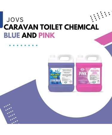 Jovs Caravan Toilet Chemical Bundle - 5L Blue Toilet Fluid and 5L Pink Rinse for Motorhomes & Caravans | Eco-Friendly Odour Eliminator | Up to 50 Treatments Each - Buy Online on GoSupps.com