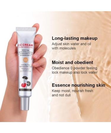 Cc Color Correcting Cream with Centella Asiatica Redness Corrector for Face Lightly Tinted Cream with Centella Asiatica Facial Care Improves Complexion and Moisturizes (Light Color) - Buy Online on GoSupps.com