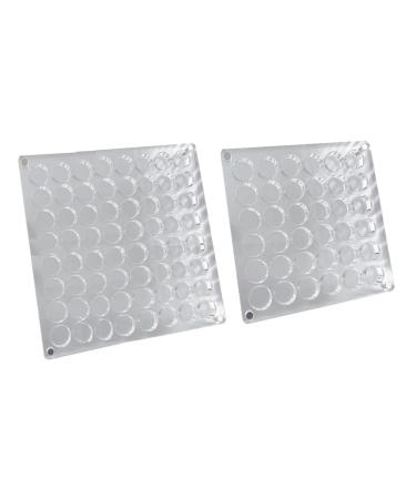Viodmss Nail Art Rhinestones Storage Box Grids Nail Charms Jewelry Decoration Box Acrylic (Round) 2PCS