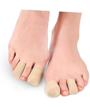 Healvian Silicone Gel Toe Sleeves - 2 Pairs | Toe Protector Caps for Hand and Toes | Flexible Fabric Cover | Nylon Material | 4x2.7cm - Buy Online on GoSupps.com