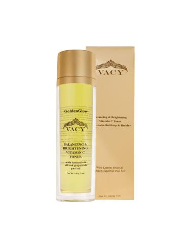 GoldenGlow Balancing & Brightening Vitamin C Toner - Hydrating and Pore Cleansing Toner with Grape Seed Oil & Lemon Peel Oil