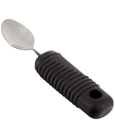 Sammons Preston Sure Grip Bendable Teaspoon, Bendable Stainless Steel Spoon with 4" Long Thick Rubber Handle with Good Grips, Eating Aid for Arthritis, Weak Grip, Stroke Impairments, and Disabilities