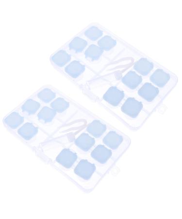 Box with 2 sets of contact lens containers Storage container for contact lenses carrying bag for contact lenses travel case for contact lenses travel items PP eye protection travel blue 6x3x3cm