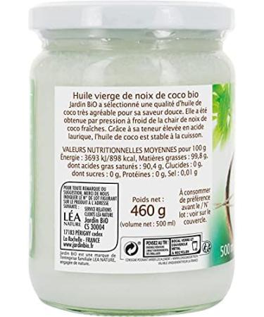 JARDIN BIO - Virgin Coconut Oil Glass 500ml - Pack of 3 - Buy Online on GoSupps.com