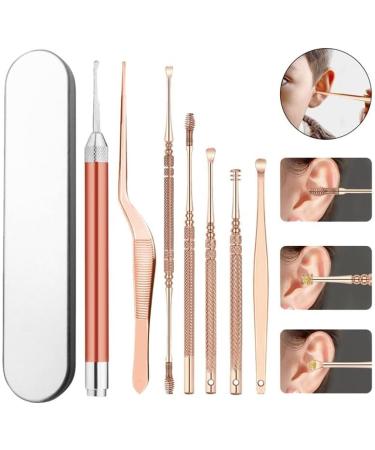 ygqzm 7pcs/Set LED Ear Wax Pickers Stainless Steel Earpick Wax Remover Curette Ear Cleaner Spoon 1 D - Buy Online on GoSupps.com