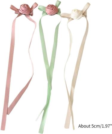 hgnxa Long Ribbon Rose Hair Clip for Hot Girls Flower Shape Hair Barrettes Sweet Color Ponytail Hair Barrettes for Teens Girls - Buy Online on GoSupps.com