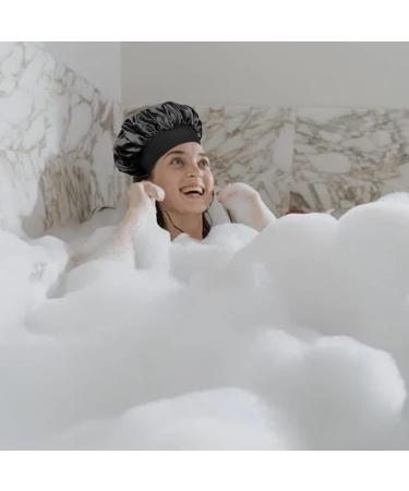 Buy Quesuc Elegant Sleeping Hat for Women - Silk Satin Sleep Cap (Black & Purple) - Soft Satin Hair Care Headgear | International Shipping Available - Buy Online on GoSupps.com