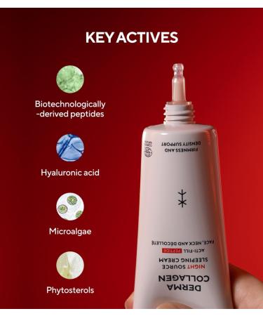 MADARA Organic Skin Care DERMA COLLAGEN Night Source Sleeping Cream Overnight Hydrating & Firming Cream with Peptides Algae & Hyaluronic Acid for Anti-Aging & Skin Renewal 70ml - Buy Online on GoSupps.com