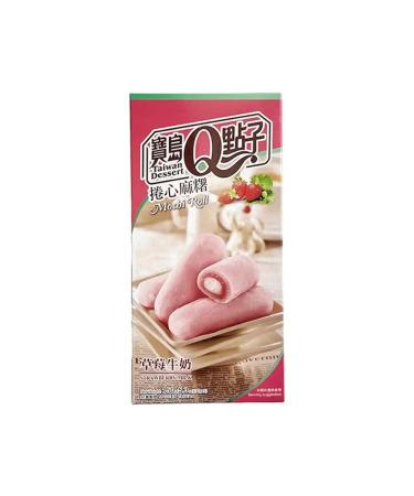 Tea Soul | Strawberry and Milk Mochi Roll - Delicious Mochi Roll - Sweet and Harmonious Strawberry and Milk Flavor - Perfect for an Exquisite and Savory Snack - 150g