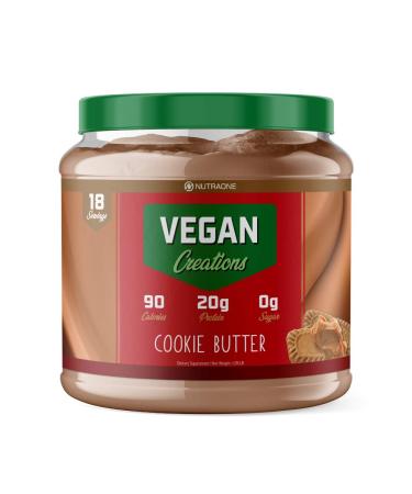 Vegan Creations Plant Based Protein Powder by NutraOne  Vegan Protein Powder, Dairy Free, Pea Protein Isolate and Brown Rice (Cookie Butter) Cookie Butter 1.05 Pound (Pack of 1)