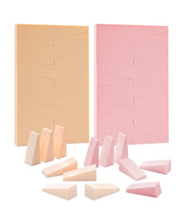 48 Pieces Triangle Sponges Makeup Sponges Washable Small Makeup Sponge for Liquid Cream Foundation Cream (2 Colors)