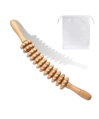 Fascia roll wood massage roller wood with handle anti -cellulite massage massage device fascia stick wood for muscle relaxation body shape gua Sha massage beech