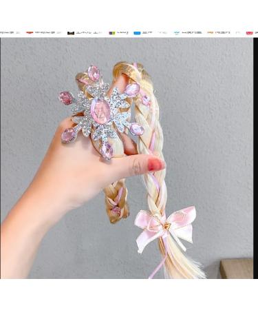 ISABELLA MOON Kids Girls Toddlers Blue Elsa Ponytail Hair Extension Party Hair clips Snowflake Crown Headband Hairband Costume Dress up Braided Wigs Pink Snowflake Headband - Buy Online on GoSupps.com