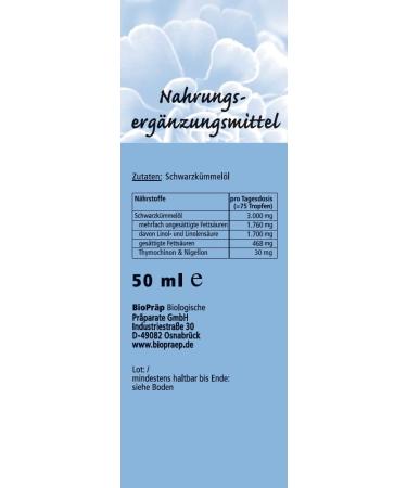 Buy BioPr p Egyptian Black Cumin Oil 50 ml - Premium Natural Health Oil | International Shipping Available - Buy Online on GoSupps.com