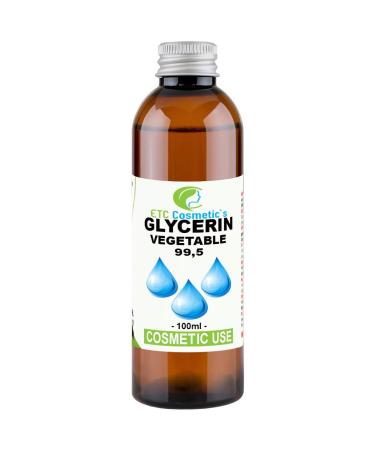 Vegetable glycerin (glycerol) Liquid 99.5% - 100 ml - pure and natural without GMO natural moisture retention perfume -free for cosmetic use