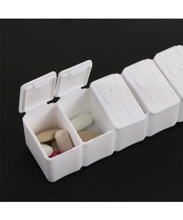 Buy White Portable 7-Days Braille Pill Box | Travel-Friendly Medicine Organizer for Vitamins & Supplements - Buy Online on GoSupps.com
