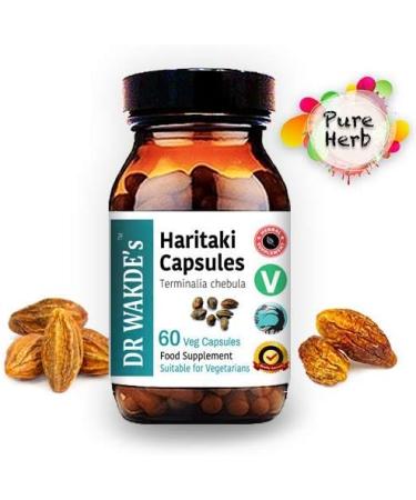 DR WAKDE S Haritaki Capsules (Terminalia chebula/Hirda) | 60 Veg Caps | Ayurvedic Supplement | Vegan | 100% Herbal | Quantity Discounts - Buy Online on GoSupps.com
