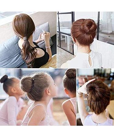 MORGLES Donut Bun Maker Set - 7pcs Hair Ring Style in 4 Sizes with Elastic Bands and Hair Pins - Ideal for Chignon Hair Styles and Ballet Dancers - Dark Brown - Buy Online on GoSupps.com