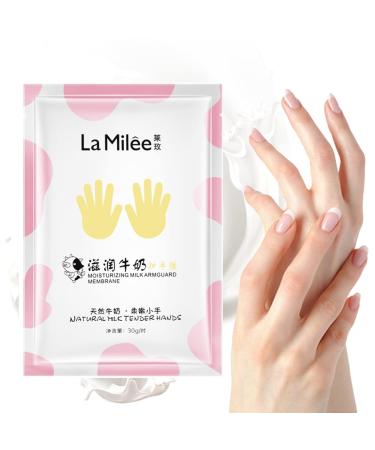 Lamilee Hand Peel Mask Milk Gloves Moisturizing Repair Rough and Dry Skin for Men and Women SPA Gloves for Hands Exfoliating Hand Peeling Masks for Soothing and Whitening Rough Skin(1 Pairs)