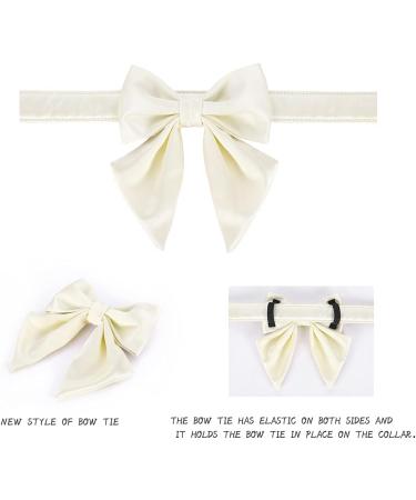 Comfortable Silk Dog Collar with Removable Fly for Small Dogs | Lionet Paws - 25-40cm White - Buy Online on GoSupps.com