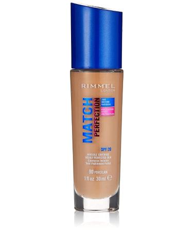 Rimmel London Match Perfection Foundation, SPF 20, 090 Porcelain, 30 ml