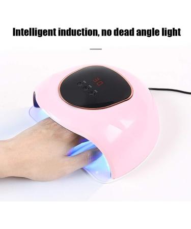 72W UV LED Nail Dryer Lamp for Gel Polish with Timer Settings & LCD Display - Pink - Buy Online on GoSupps.com