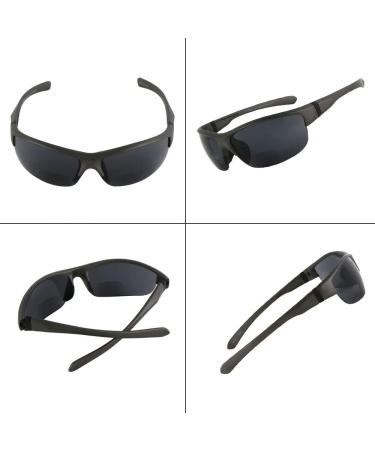 3 Pairs Bifocal Wrap Around Sunglasses for Men & Women - UV Protection Sun Reader Microfiber Pouches Included - Black Grey Tortoise 2.5x - Buy Online on GoSupps.com