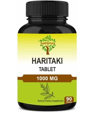 SunNature Haritaki Tablets 90 Tablets 1000 mg| 45 Days Supply | Terminalia chebula | Vegan| from India