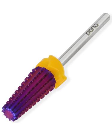 PANA Nail Carbide 5 in 1 Bit - Two Way Rotate use for Both Left and Right Handed - Fast remove Acrylic or Hard Gel - 3/32" Shank - Manicure Nail Art Drill Machine (Double Coarse - 2XC Purple) Double Coarse - 2XC Purple