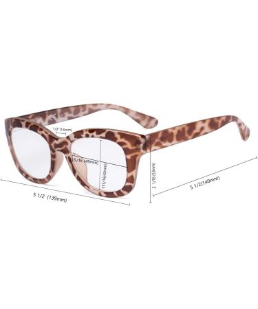 Eyekepper Oversized Retro Eyeglasses for Women - Grey/Tortoise Frame, 0.0 x Magnification - Buy Online on GoSupps.com