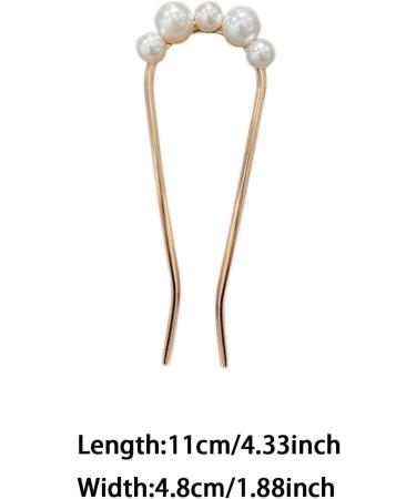 2 Piece Hair Clip Pin U Shaped Hairpin Hair Stick French Style Hair Stick U Shaped Hair Pins U Shaped Hair Pin Accessories for Women Girls Hair Styling Accessories (Gold) - Buy Online on GoSupps.com