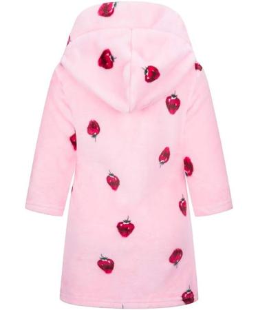 Xinne Girls Soft Bathrobe - Cute Strawberry Pattern Toddler Flannel Hoodie Pajamas Nightwear (120/5T) - Perfect for Cozy Comfort - Buy Online on GoSupps.com