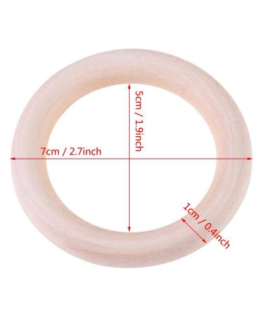 Organic Wooden Teething Rings - Set of 10 Smooth Teething Toys | 7cm & 5cm Diameter | Safe & Natural Baby Comfort - Buy Online on GoSupps.com