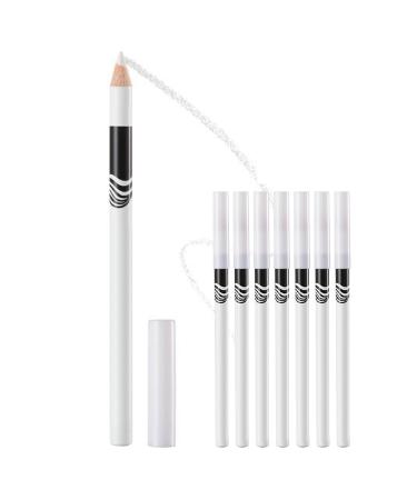JCUGSBS 6 Pcs White Eyeliner Pen Soft Eyeliner Pen for Highlighters Highlighter for Eyes Waterproof Eyeshadow Pen Hypoallergenic