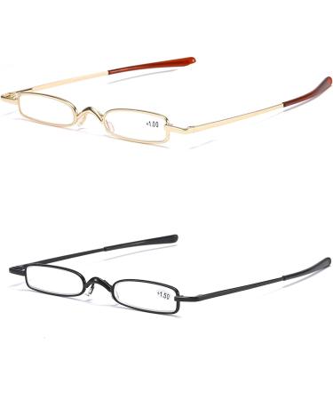 KoKoBin Small Reading Glasses Gold+Black 1.5x - Stylish and Practical Eyewear - Buy Online on GoSupps.com