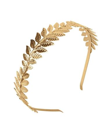 Roman Leaf Crown XCOZU Goddess Tiara Gold Leaf Band Crown of Leaves Girls Greek Gold Leaf Headband Bridal Headbands Gold Laurel Leaf Headdress Boho Headpiece Hairband