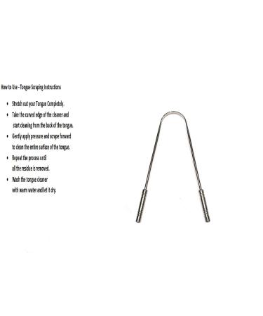 4 Pack Stainless Steel Tongue Cleaner Scraper for Bad Breath Treatment - Adults & Kids Oral Care Hygiene - Safe Blunt Edges & Comfortable Grip - Buy Online on GoSupps.com